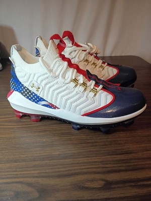 Under Armour Harper 9 Pro USA Baseball TPU Cleats Red White Blue New Men's 