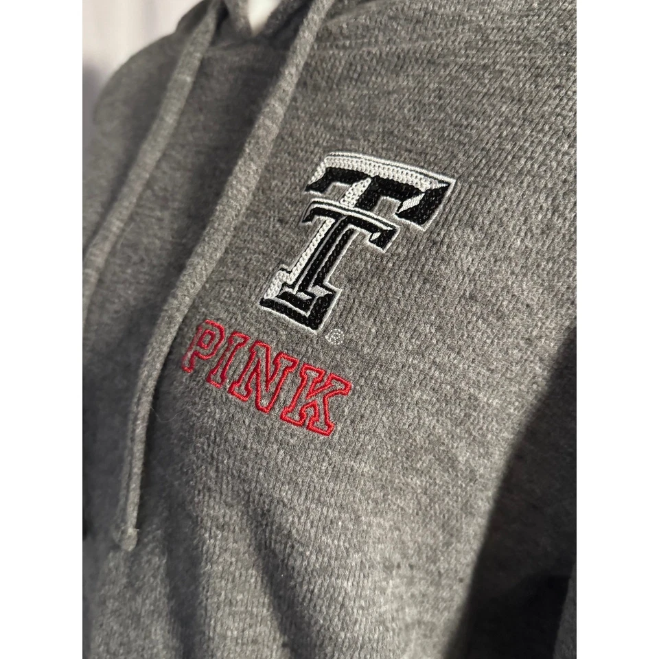 Victoria’s Secret ROSA Texas Tech TT Sudadera con Capucha Gris - M Foto 2 de 4