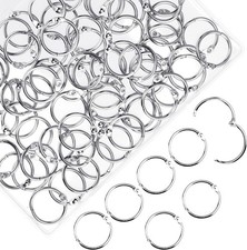 100 Pcs Loose Leaf Binder Rings, 1 Inch Nickel Plated Metal Office Book