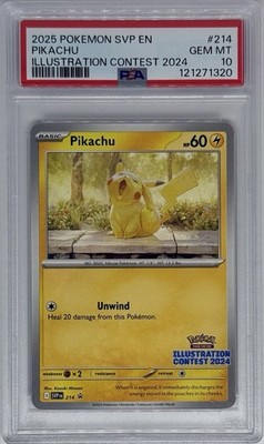 2025 POKEMON SVP BLACK STAR PROMO PIKACHU ILLUSTRATION CONTEST 2024 #214 PSA 10