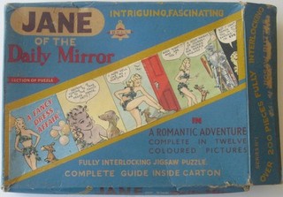 RARE Vintage 1940s 200 pcs Cartoon Jigsaw Pin up Jane of the Daily Mirror.