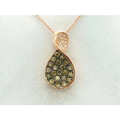 LeVian Halskette mit Anhänger 14 K Rotgold Schokolade Diamant SI2 0,91 kt