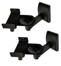 2 Pack Pair Heavy Duty Bookshelf Speaker Side Clamping Wall Mount Bracket Black