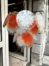 LAMPADA A DISCHI 70s MURANO ITALIAN DESIGN CHANDELLIER