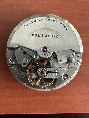 VINTAGE MEN'S 26.25MM SWISS CONSUL AUTOMATIC WRIST WATCH MOVEMENT, CAL 120