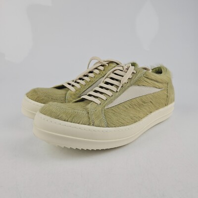 RICK OWENS Dirty Acid/Milk Vintage Leather Low Top Sneakers New Size 43 US 10