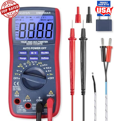 Digital Multimeter & Analyzer TRMS 6000 Counts Volt Meter Ohmmeter Auto-Ranging
