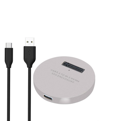 Silver USB3.1 Type C To PCI-E SSD M.2 NVME Enclosure External Reader Converter o - Photo 3/8