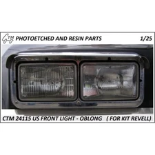 CTM 1/25 Revell Peterbilt 359 Conventional Photoetch Resin Oblong Headlights