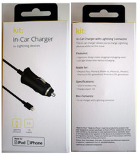 Kit 1A Lightning Car Charger for iPhone SE 6 7 8 X XR 11 12 13 14 MFi-Certified