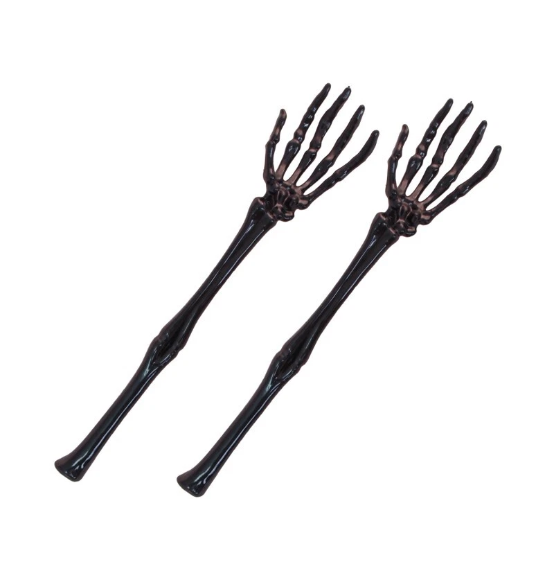 CHAKS 2 Skelett Knochenhände Skeletthände Halloween Friedhof Salatbesteck