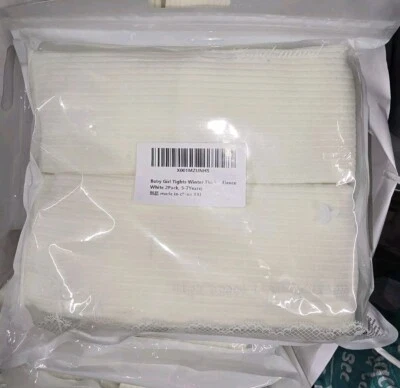 2 Pack Cream Fayhijun Fleece Lined Winter Ribbed Girl Tights Age 5 To 7 Years