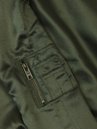 Vintage Style MEMBERS ONLY Boys 6X Olive Green Satin Bomber Racer Flight Jacket - Picture 8 of 13
