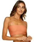 Billabong Tanlines Terracotta Bandeau Bikini Top, Size 10 - 14. NWT, RRP $49.99.