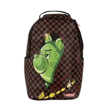 Sprayground Shark In Paris Brown Checkered Money Bear Backpack School Books Bag