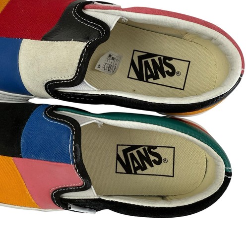 NEW Vans Classic Slip On Pride Color Block Suede Canvas Shoes Women 5.5 - Men 4 - Picture 5 of 9