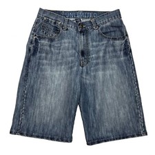 Vtg Y2K Ecko Unlimited Baggy Denim Jean Shorts 32 Hip Hop Jorts Skater Grunge
