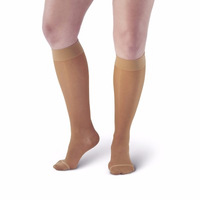 Ames Walker Style 18 / 43 Sheer Support Closed Toe Knee Highs Wide 20-30 mmHg 