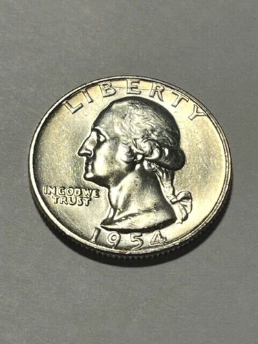 1954-D Washington Silver Quarter Slight Abrasions AU #12157