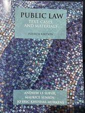 Public Law Text, Cases And Materials, Andrew Le Sueur, 4th edition