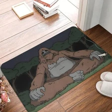 Sassy The Sasquatch Polyester Doormat - Machine Washable