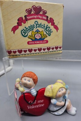 Cabbage Patch Doll Porcelain Figurine CALL ME VALENTINE Redhead & Blonde