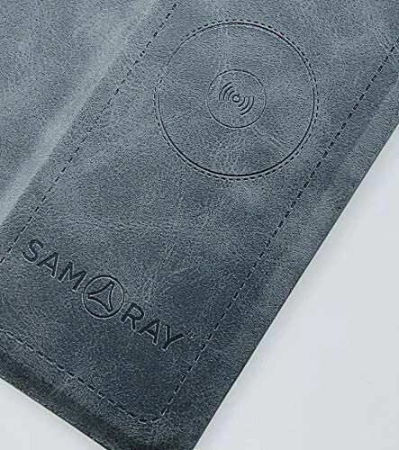 Alfombrilla de ratón de carga para teléfono SAMARAY 2 en 1 - Qi inalámbrica, 10 W, base antideslizante, cuero PU Foto 2 de 4