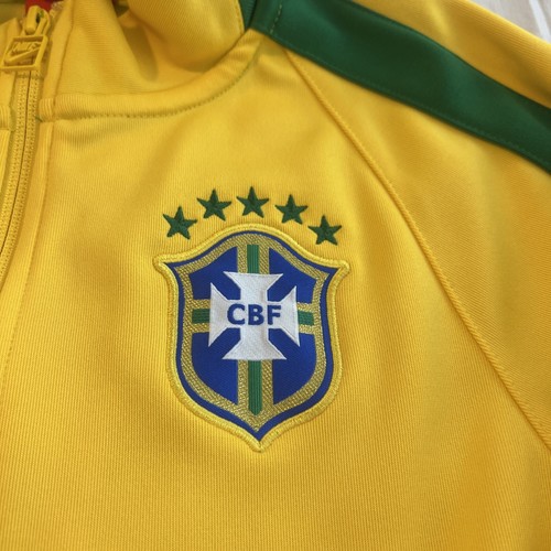 Nike Brazil Youth XL Football/Soccer Jacket National Team Yellow/Green - Picture 2 of 5