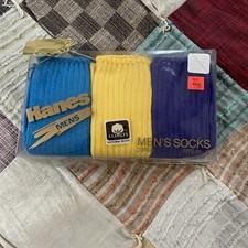 70s 80s Vintage Retro Hanes Socks NWT 3pack 10-13 RARE DEADSTOCK