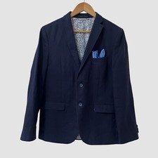 Lauren Ralph Lauren Navy 100 Linen Blazer Size 18R 345