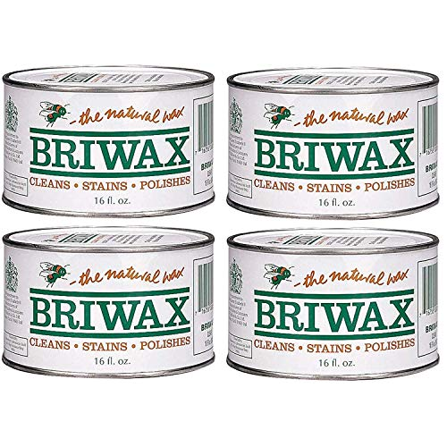 Clear Furniture Wax Polish by Briwax (4 Pack) Cleans, Stains, and