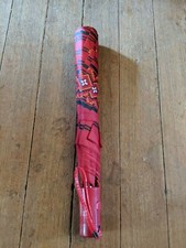 SOUTH WEST ART UMBRELLA PLASTIC RED BLACK ORANGE HANDLE RARE VTG