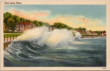 Surf Lynn Mass Linen Vintage Postcard spc6