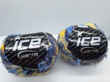 2 Balls Ice Yarns Crisantemo Silver Series 50 grams Blue Yellow Gray