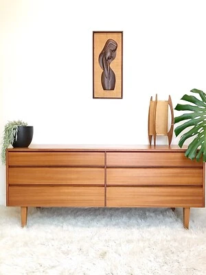 Retro Mid Century Lowboy Drawers Tv Stand Parker Era Dressers