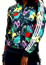 Adidas SST Graphic Blossom Life Zip Multicolor Top Track Jacket 2XS Womens