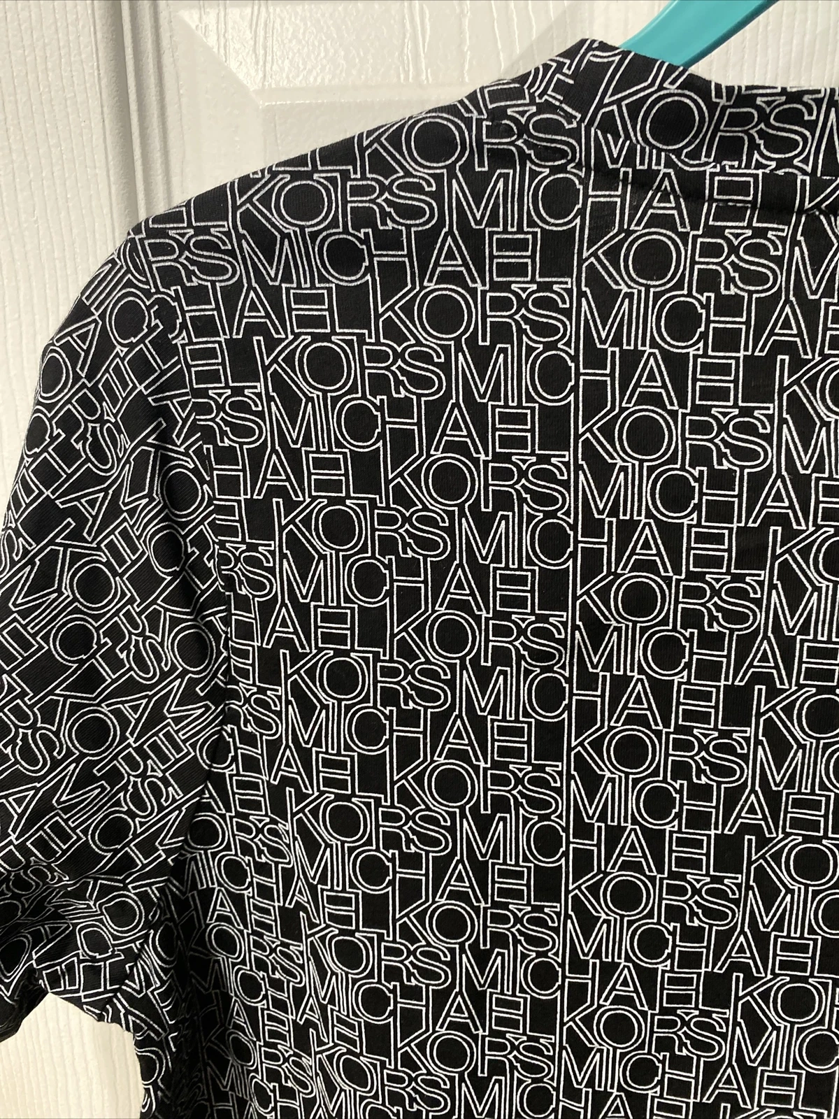 Abito maglietta Michael Michael Kors donna nero bianco logo cotone taglia L