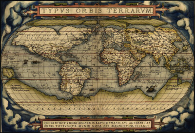 Ortelius Weltkarte 1570 Vintage Retro Home Poster Druck