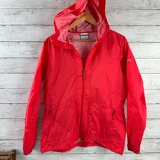 Columbia Women's Size Medium Windbreaker Jacket Nylon Omni Tech Hooded reddish