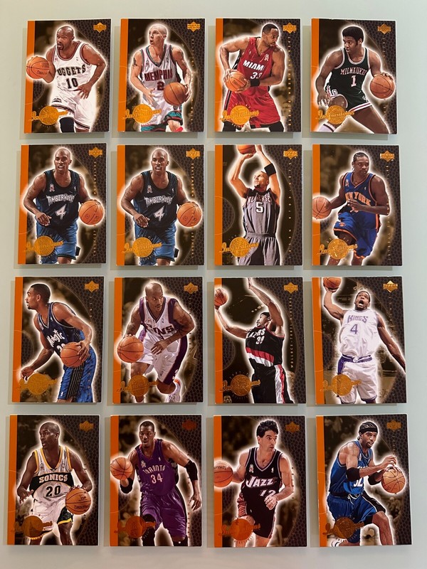 2001-02 Upper Deck Inspirations (Kidd, Hill, Payton, Webber) Lot of (16) NM/MT