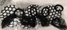 Womens Girls Black Lace Hair Bun Cover Snood with Net Ponytail Holder 4 sets 