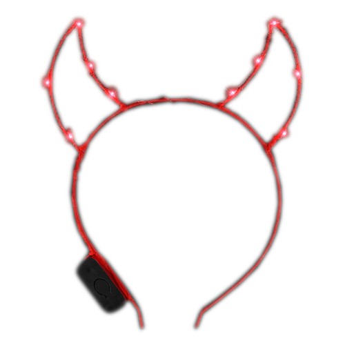 Light Up Devil Horn Starlight Red Headband for Halloween - 第 1/1 張圖片