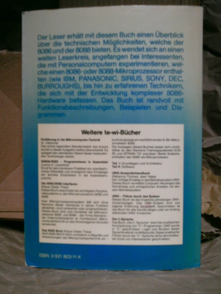 "Das 8086 - 8088 Buch" (Assembler)/ 550 S./ te-wi 1982/ deutsch, gebraucht - Bild 2 von 4