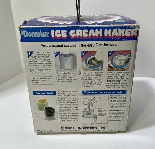 Donvier Chillfast Ice Cream Maker 1 Quart Blue Vintage Japan - Picture 16 of 19