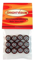 12 Brightvision Redline Wheels – 12 Medium US Dull Chrome Bearing Style Wheels