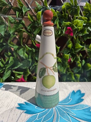 Vintage 1997 Sarah's Garden Schmetterling Früchte Vinager Flasche Ausgießer grünes Band 