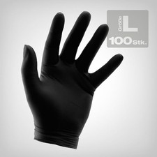 GrowPRO Nitrilhandschuhe Schwarz L 100 Stk latexfrei puderfrei Tattoo KFZ robust