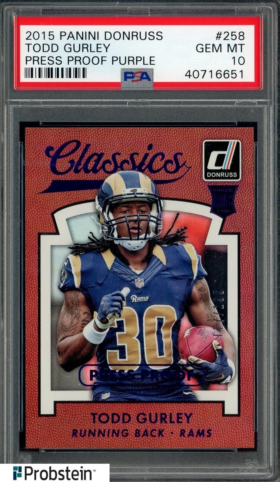 Todd Gurley Panini Donruss #206 Press Proof Purple