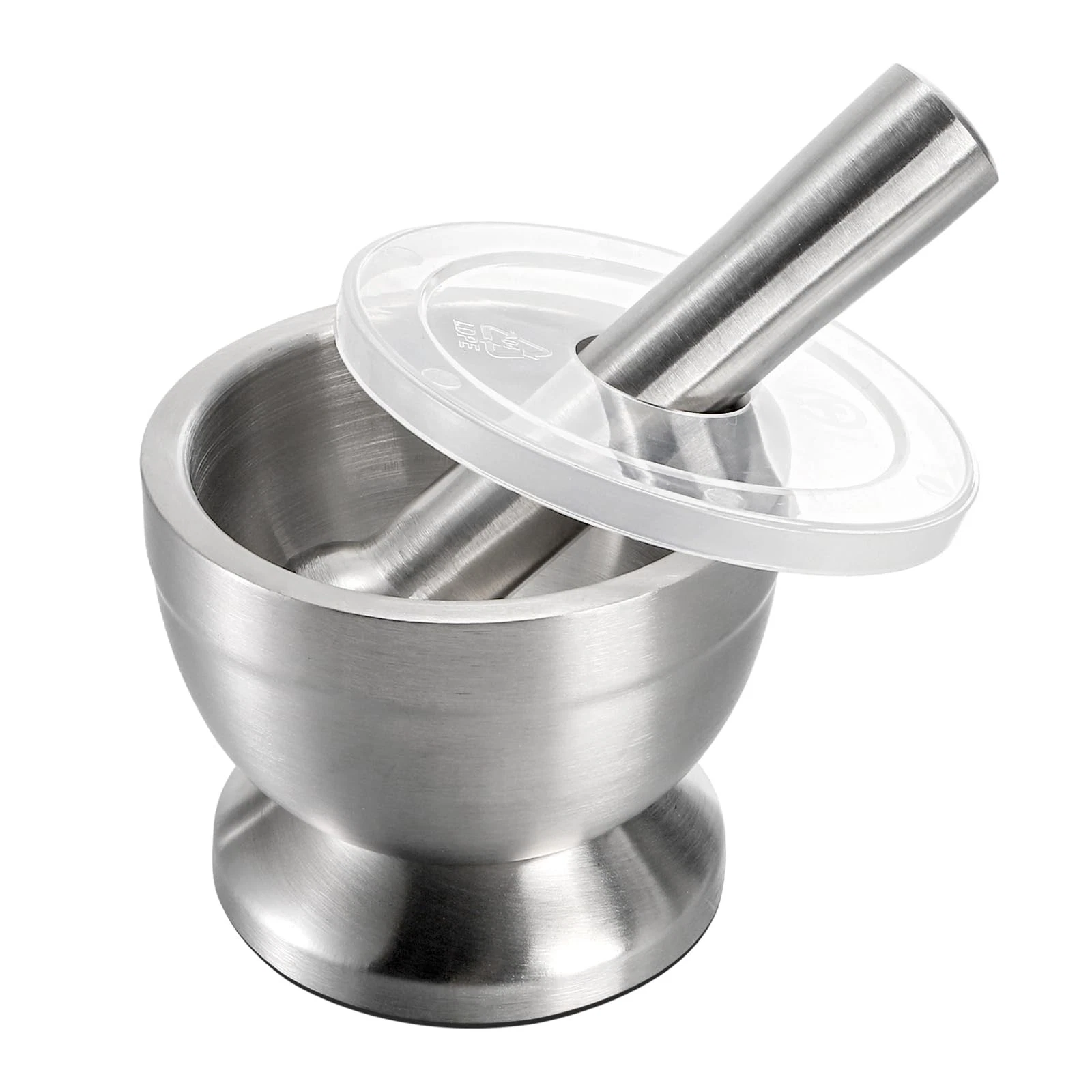 Stainless Steel Mortar and Pestle Set with Lid for Spice Medicine Beans Grinder