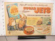 newspaper ad 1953 SUGAR JETS cereal box Major Jet space rocket MENTHOLATUM
